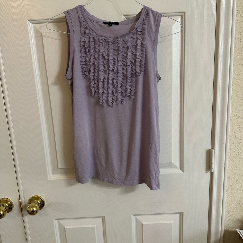 GAP Purple Ruffled Tank Top